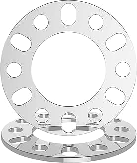 WHEEL CONNECT Wheel Spacer, 6mm Thickness(1/4inch), Fit 6 Lugs Bolt Pattern 6x114.3, 6x120, 6x127, 6x130, 6x132, 6x135, Forged 6061 Aluminum, Milled Shiny Surface, Pack of 2.