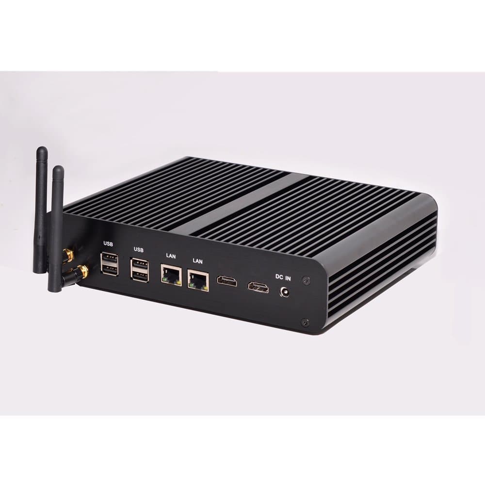 QOTOM Mini PC with 8GB RAM 1TB HDD, Intel Core i7-4500u processor, Fanless Mini PC with 2 ethernet port support Windows and Linux os