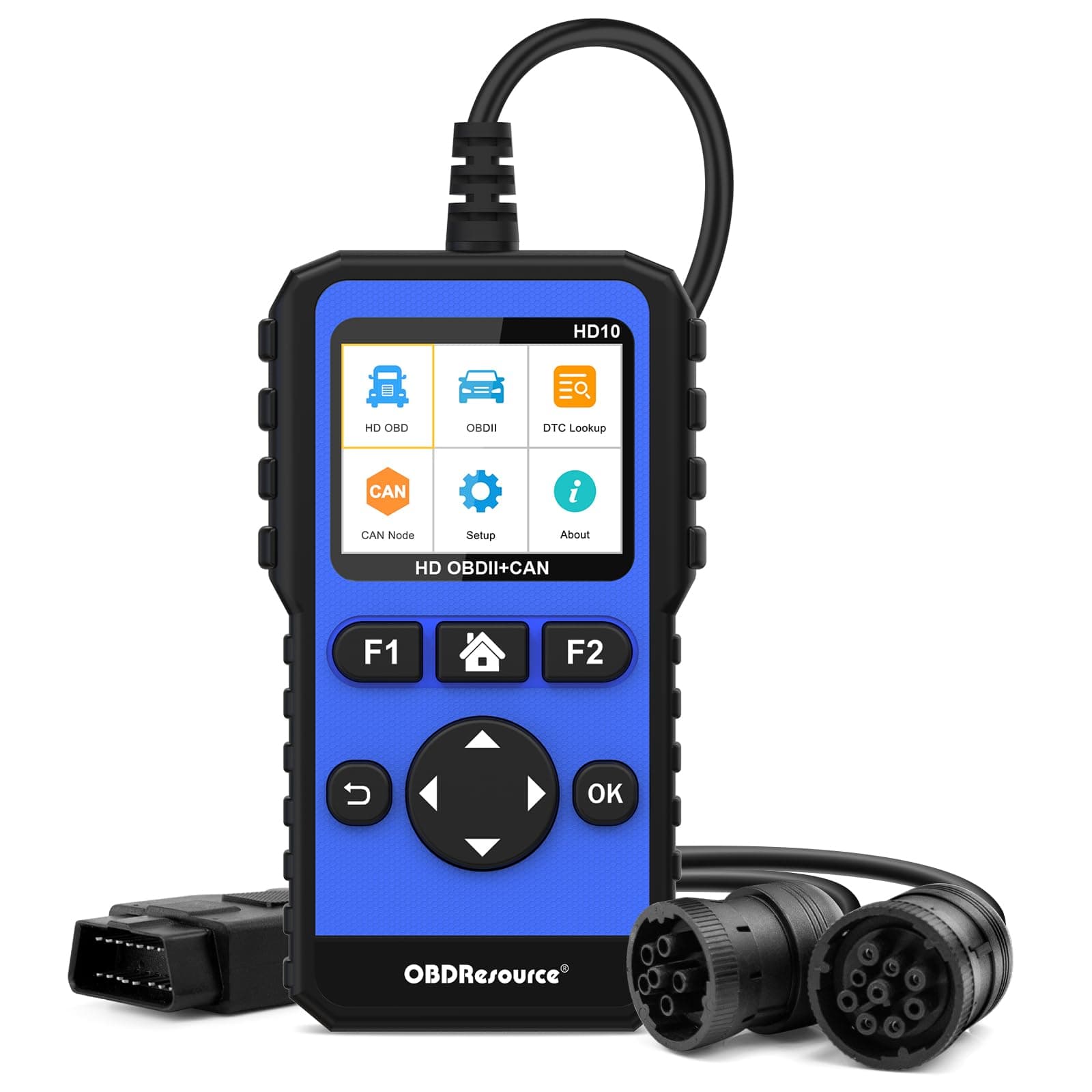 OBDResource Full Systems Heavy Duty Truck Scanner Tool HD OBD/EOBD/OBD2 Automotive Scanner Diagnostic Tool for Truck & Car 2 in 1 Code Reader for Most 12V 24V Diesel Vehicles