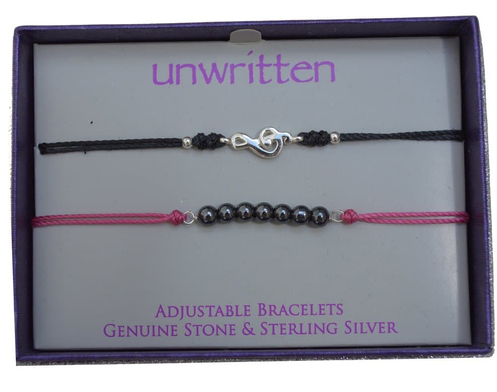 Unwritten Adjustable Bracelets Music Note (Black) [Jewelry]