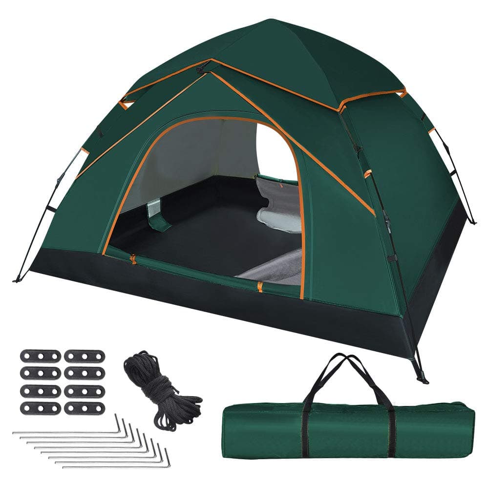 Automatic Pop Up Tent for 3-4 Person,Upgraded Camping Tent Waterproof & UV Protection Instant Portable Dome Tent with Carrying Bag for Family Camping Hiking