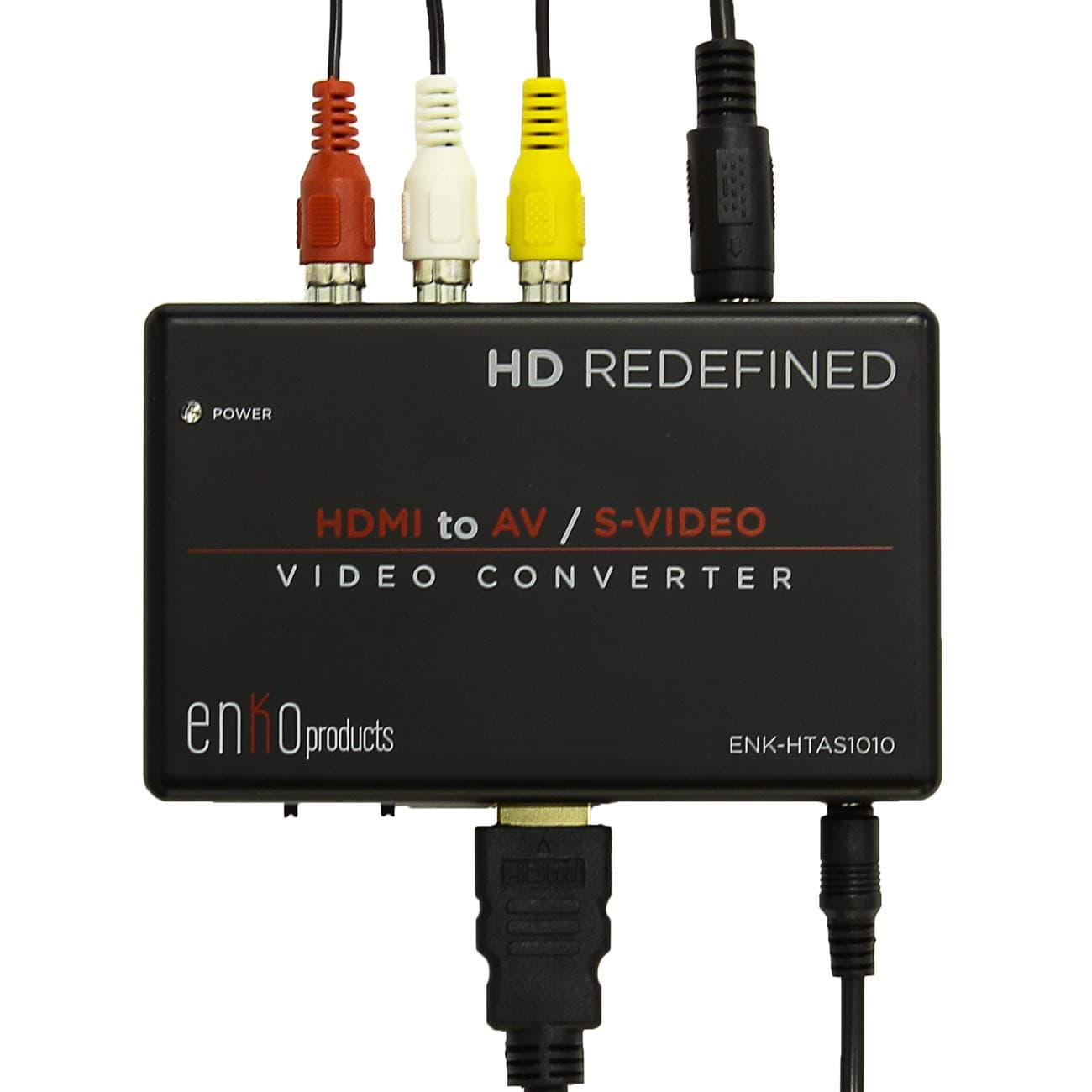 enKo Products Mini HDMI to AV RCA Composite & S-Video Video R/L Audio Converter with High Speed HDMI Cable (6.5 Feet / 2 Meter)