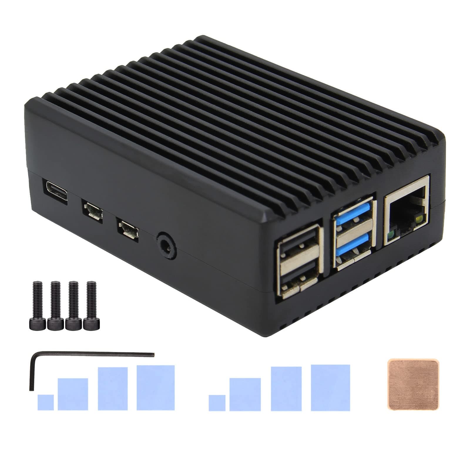 Geekworm Raspberry Pi 4 Aluminum Case - Heavy Duty Passive Heat Dissipation Metal Case for Raspberry Pi 4B Only