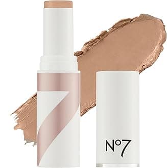 No7 Stay Perfect Foundation Stick - Long-Wear Cream Foundation with Medium, Buildable Coverage - Enriched with Squalene for a Hydrating, Non-Drying & Dewy Finish - Sand (10g)