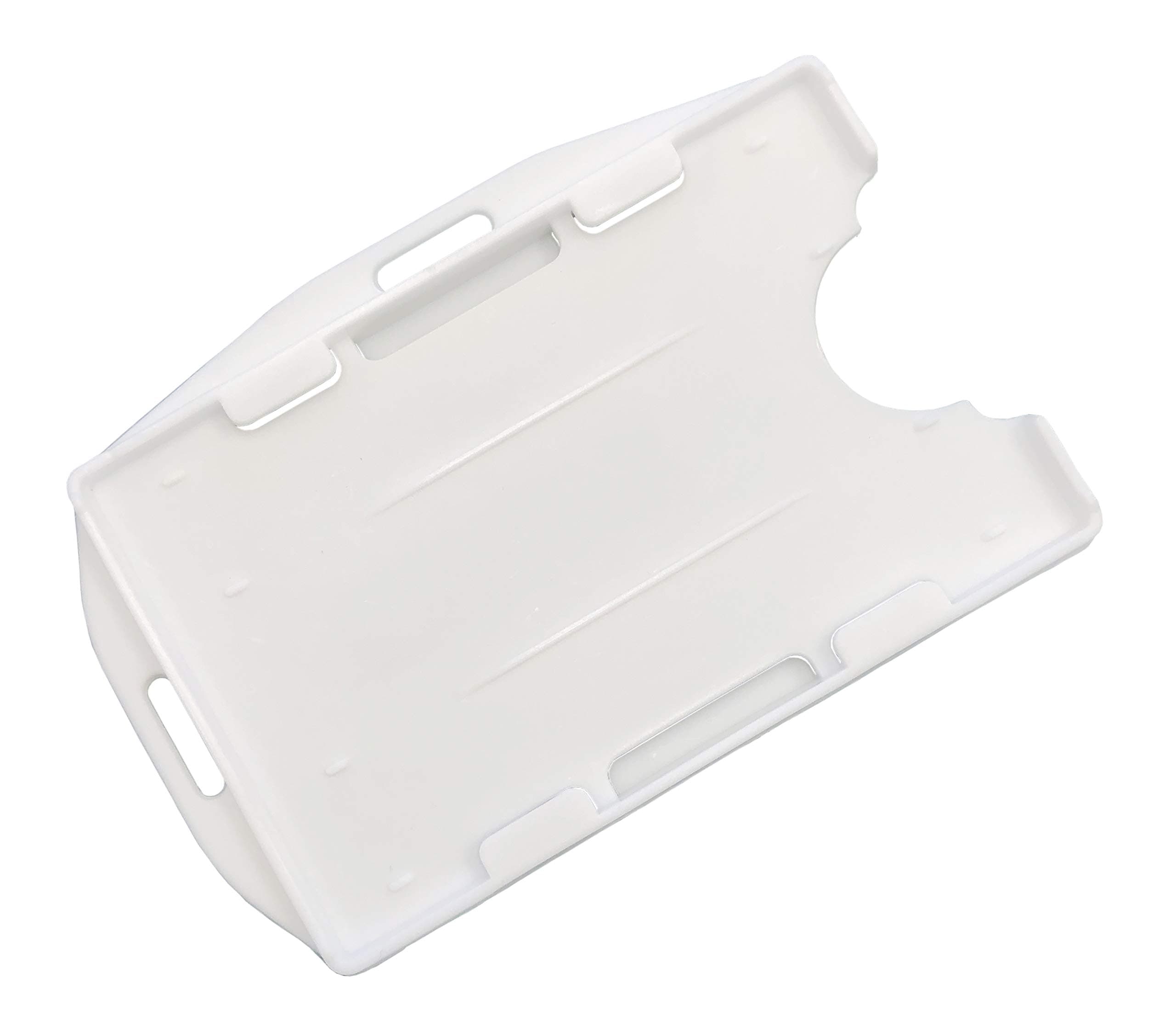 PCL Media ltd® White Double Sided ID Card Badge Holder Dual Purpose (Holders are Now Bio Degradable) Work ID Card Holder
