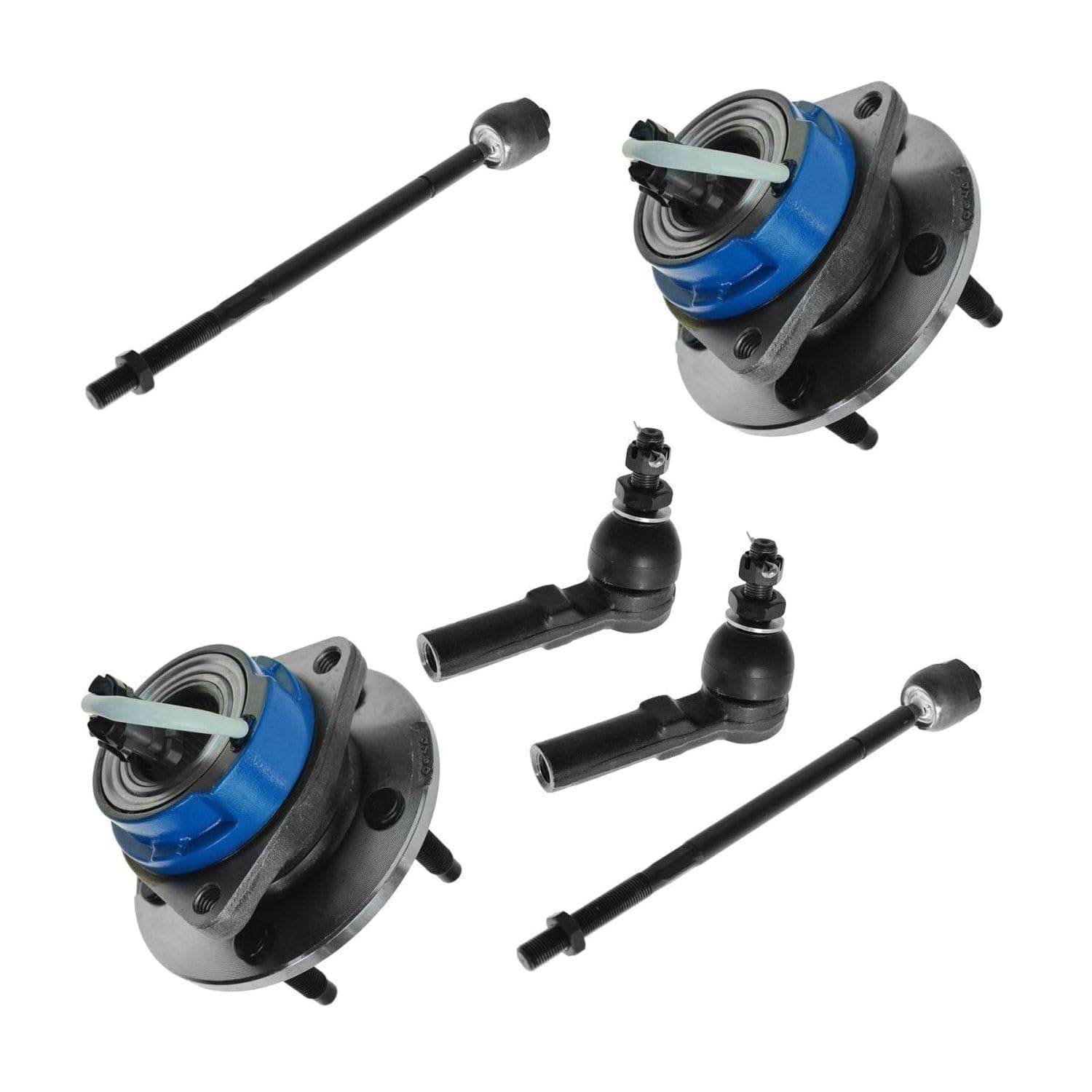 SOBOANTSOBOANT Wheel Hub & Tie Rod Front Kit Set of 6 Ball Bearing Type for Bonneville for Aurora for Seville for DeVille for Riviera for Park Avenue for LeSabre 1976342521,Fit Testing