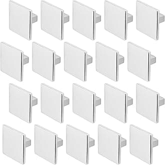 Decoranddecor Calla Square Cabinet Knob Door Pull Handle Kitchen Cupboard Furniture Drawer (20 Pack, Polished Chrome)
