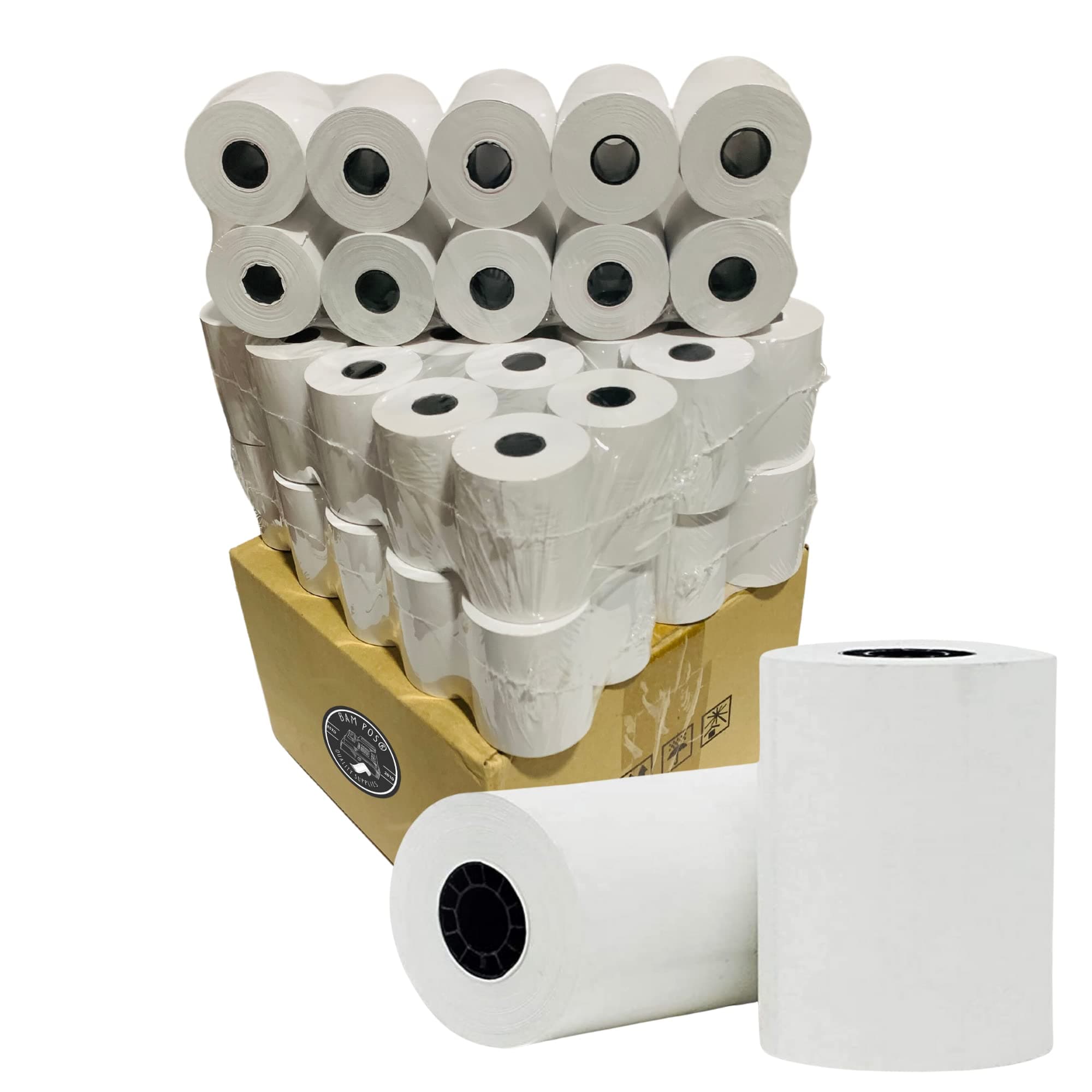 Thermal Paper 2 1/4 x 50' (50 Rolls), BPA Free, Crisp & Clear Images, Fits Most Compact Mobile Receipt Printers Such as Verifone, Square and Clover