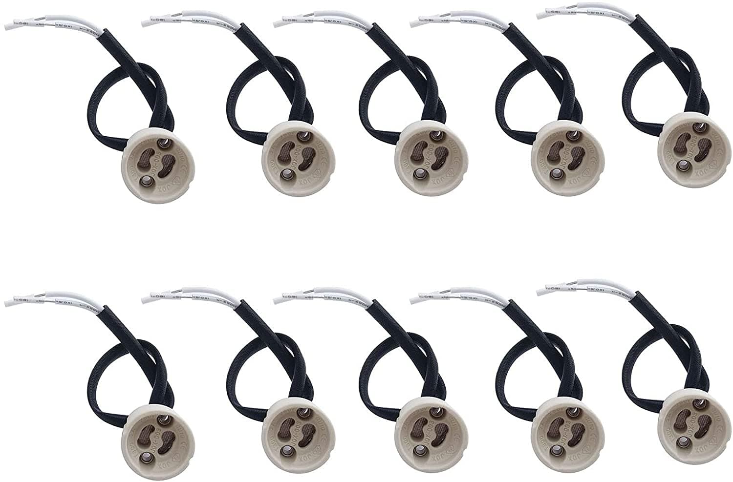 SFTlite GU10 Lamp Holders 0.75mm² Silicon Wire/[10Pack] GU10 LED/CFL/Halogen Lamps Ceramic Connector Socket