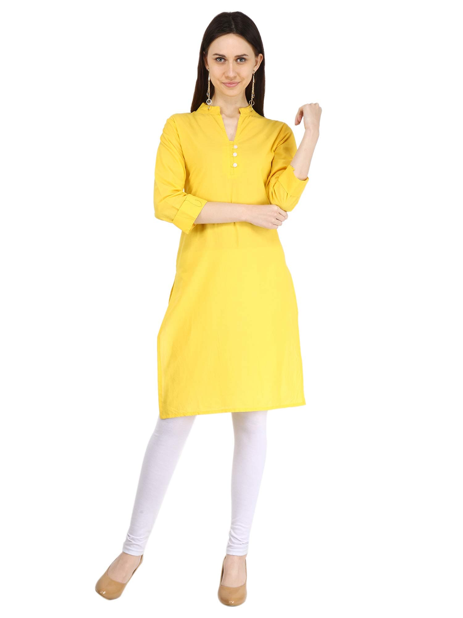 Indian Women's Plain Cotton Kurti Top