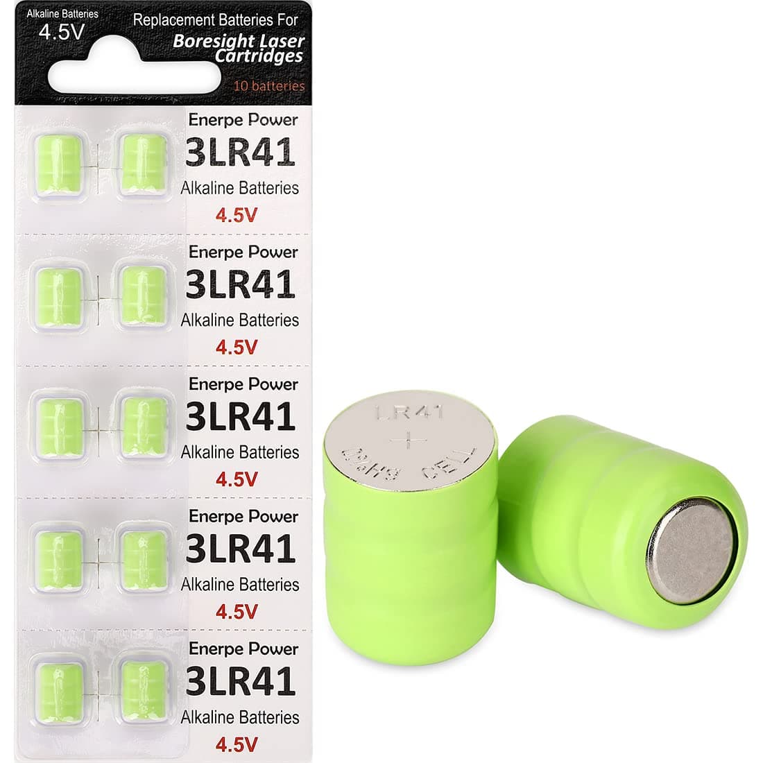 10-Pack 3AG3 / 3LR41 / 3x392 Replacement Batteries 4.5V for All Bore Sight Laser Cartridges