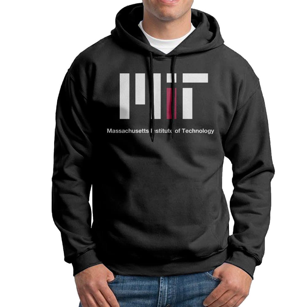 MIT Massachusetts Institute Of Technology Men Long Sleeve Black Pullover Hoodie
