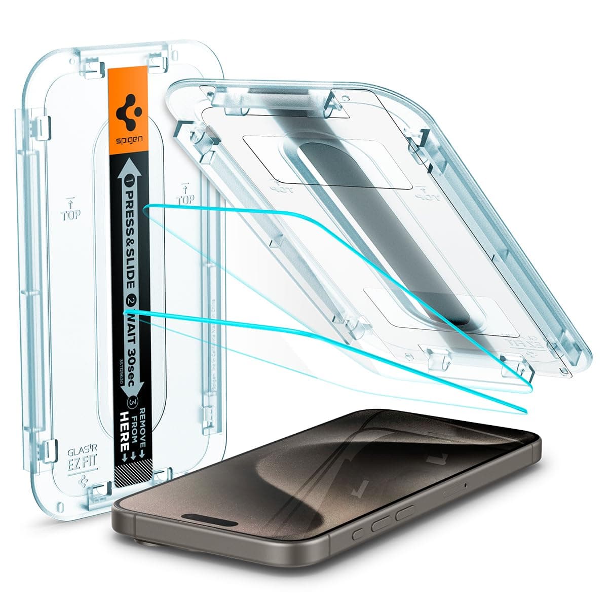 Spigen EZ Fit Tempered Glass Screen Protector for iPhone 15 Pro Max (2 Pack)