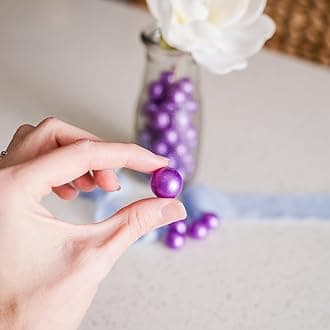 Galashield Marbles for Vases | Glass Marbles Bulk Vase Fillers | Glass Beads for Vases, Purple Round Marble 1lb, (Approx. 80 pcs)