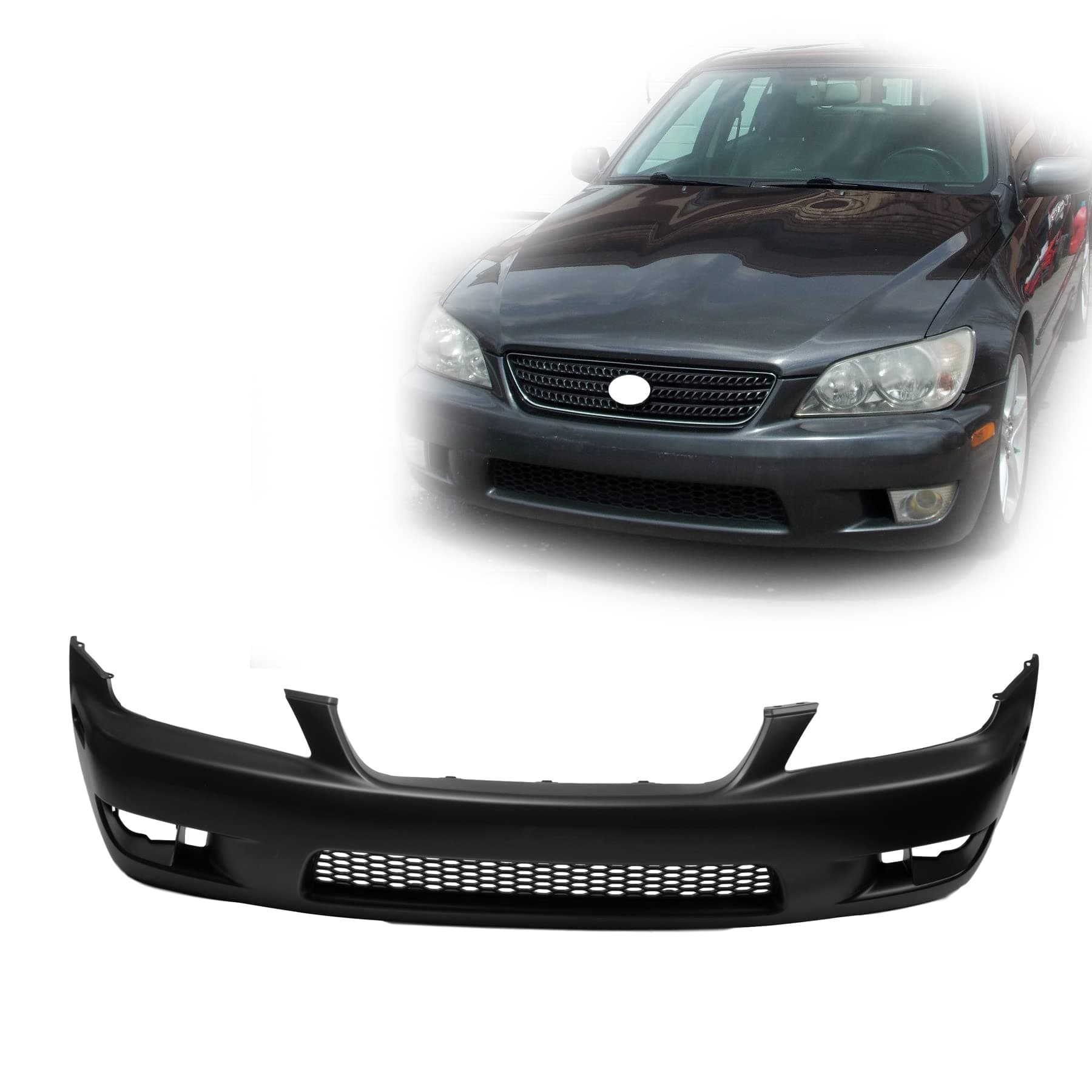 Front Prime Bumper Cover Compatible For Lexus IS300 4-Door Sedan For Models Without Headlight Washer 2001-2005 Base 5211953903 LX1000121