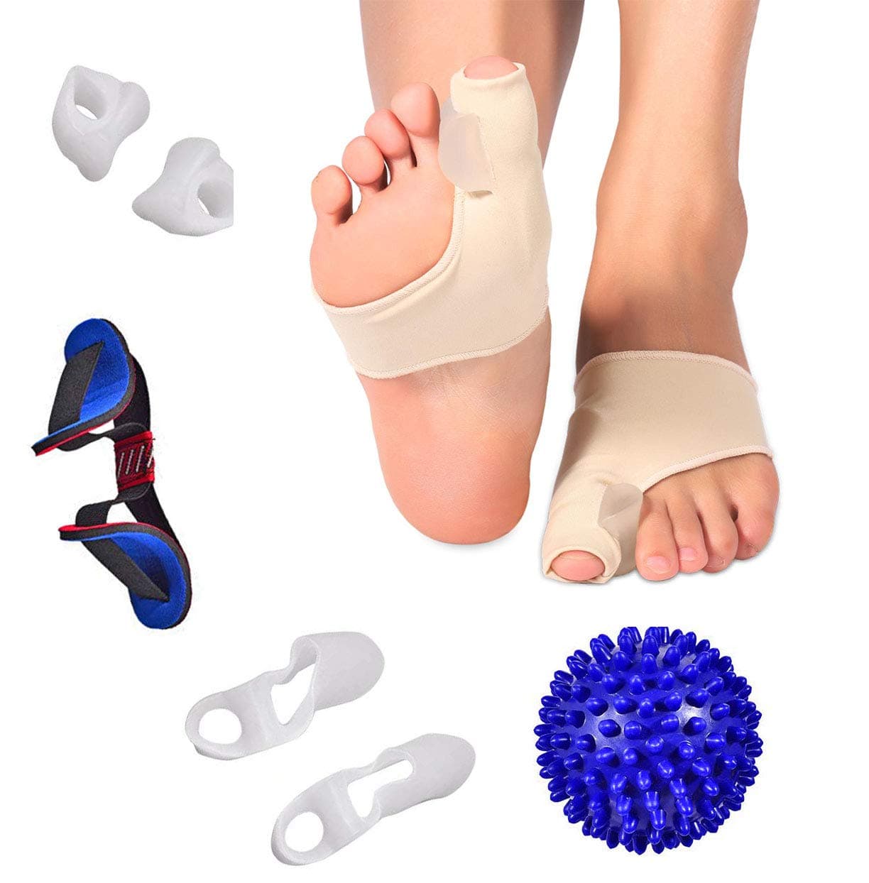 Bunion Corrector Splint Cushions Orthopedic Toe Separator Support Splint Turf Brace Spacer Straightener Protector Socks Relief Pain Treatment Elastic Hammer Toe Aid Alignment Insole