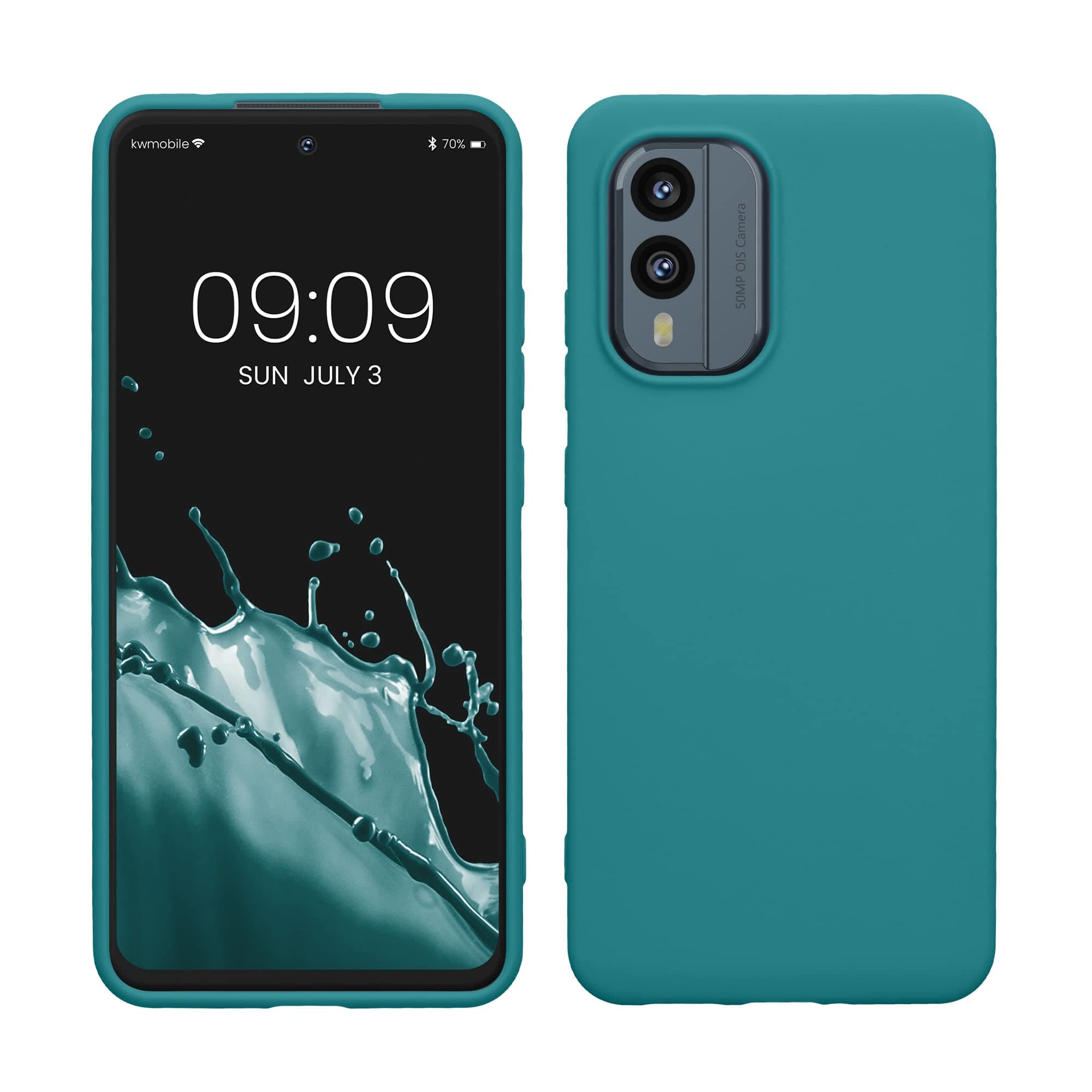 kwmobile TPU Case Compatible with Nokia X30 5G - Case Soft Slim Smooth Flexible Protective Phone Cover - Teal Matte