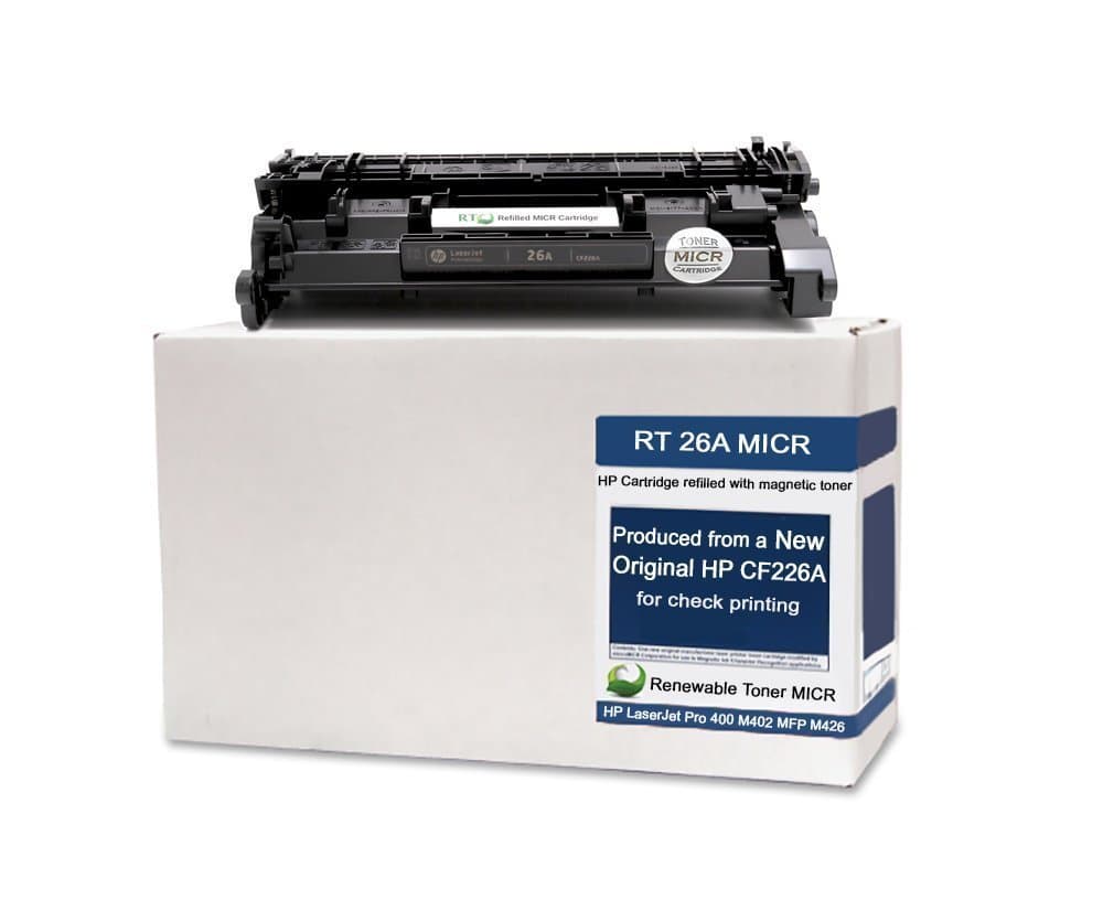Renewable Toner Modified MICR Cartridge Replacement for HP 26A CF226A Laserjet Pro M402 MFP M426 (500 Page Yield)
