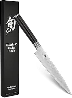 Shun Stainless Damascus Steel Utility Knife, 1 Piece, Ebony