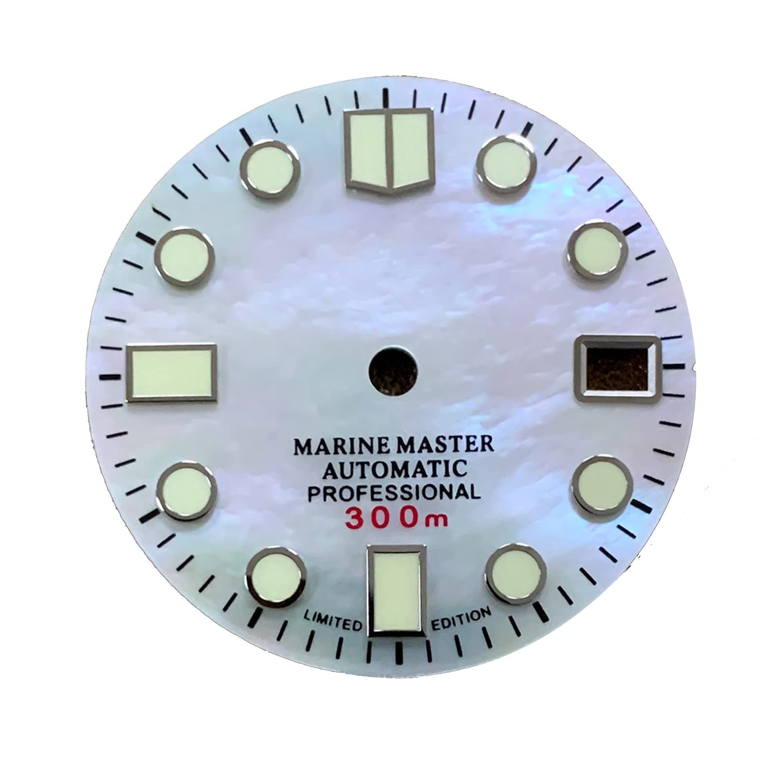 28.5MM White Shell Surface Watch Dial Green Luminous Replacement for NH35 Automatic Movement Spare Part