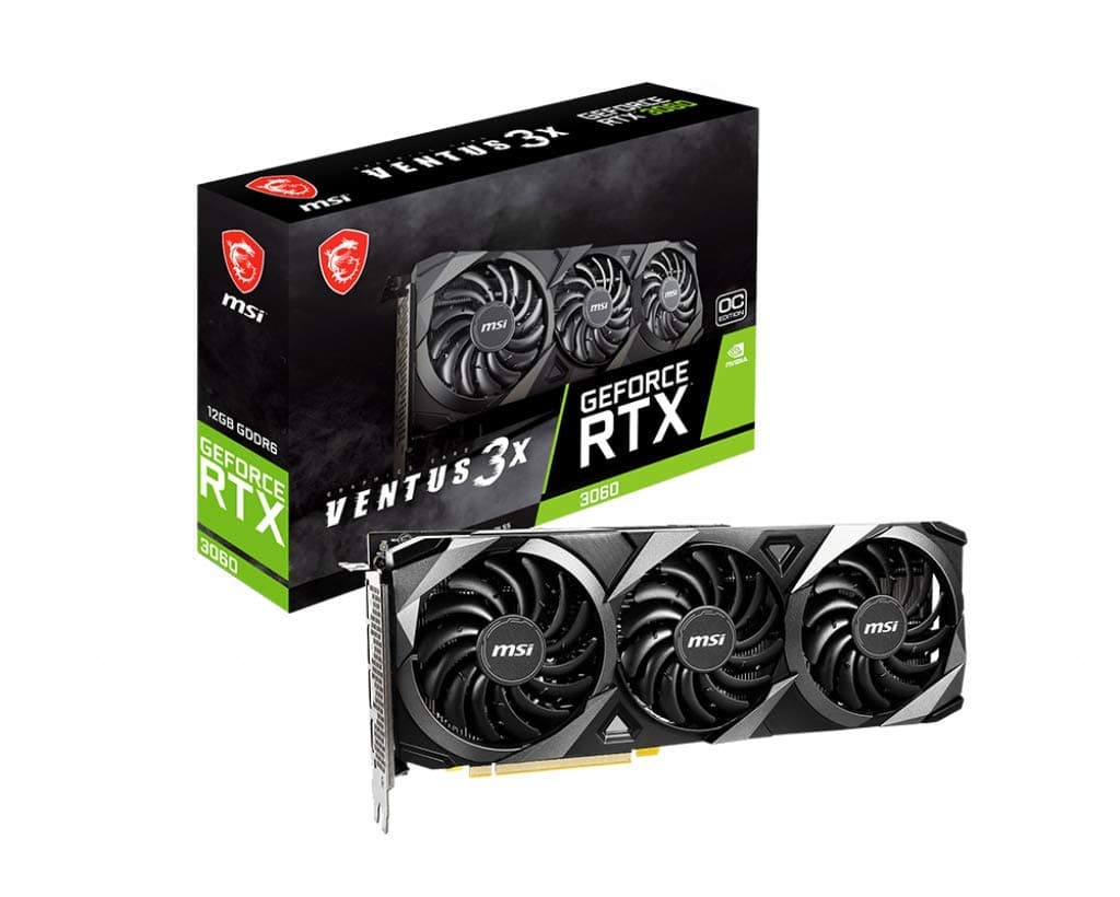 Gaming GeForce RTX 3060 12GB 15 Gbps GDRR6 Boost Clock: 1807 MHz 192-Bit HDMI/DP PCIe 4 Torx Triple Fan Ampere OC Graphics Card (RTX 3060 Ventus 3X 12G OC)