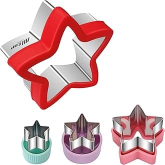 ALLTOP Star Cookie Cutters Set – 4 Pcs Different Sized Biscuit Cutter, Donut & English Muffin Cutter for Baking