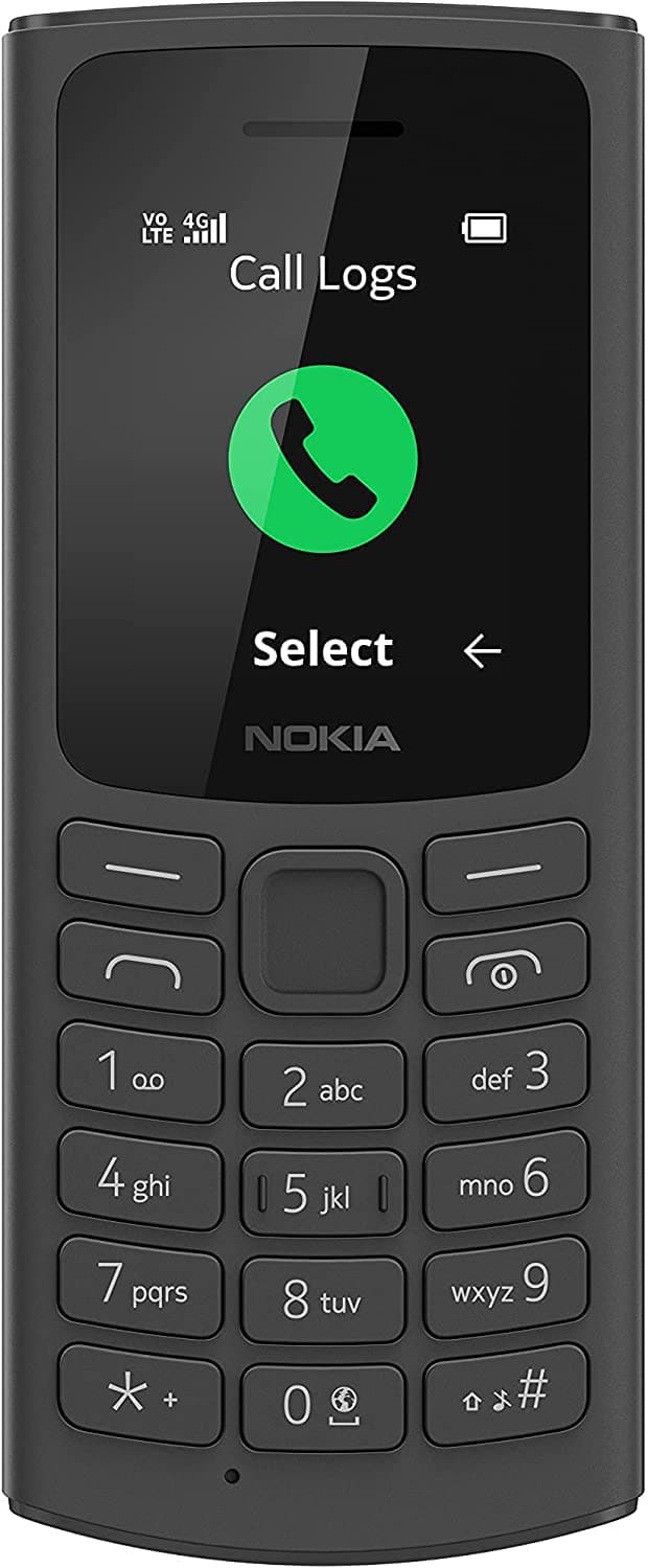 105, 1.8 Inch S30+ Feature Phone with 4G Connectivity, 128MB + 48MB Storage, 1020mAh Removable Battery, FM Radio (Wired and Wireless Dual Mode) and 3-in-1 Speaker - Black