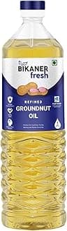 Bikaner Fresh Groundnut Oil, Enriched with Vitamins A & D2, Healthy Cooking Oil, Best Edible Oils for Cooking, 1 Litre Bottle
