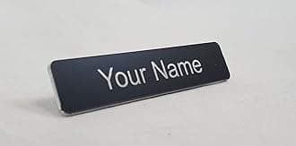 Personalised Acrylic Name Badge with Pin - Choice of Colour (Black)