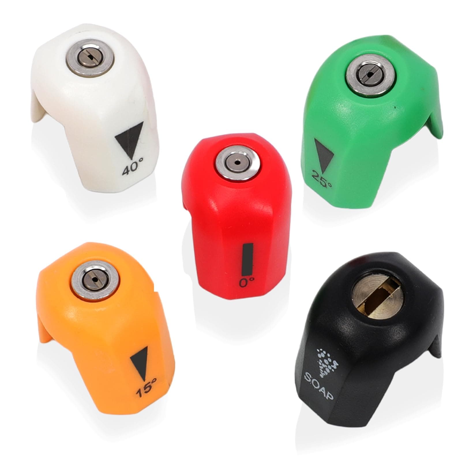 SPX3000-TPS Quick Connect Spray Tips Pressure Washer Nozzle Tip Fit for Sun Joe SPX 3000 Series - 0, 15, 25, 40 Degree, Soap (5Pcs)