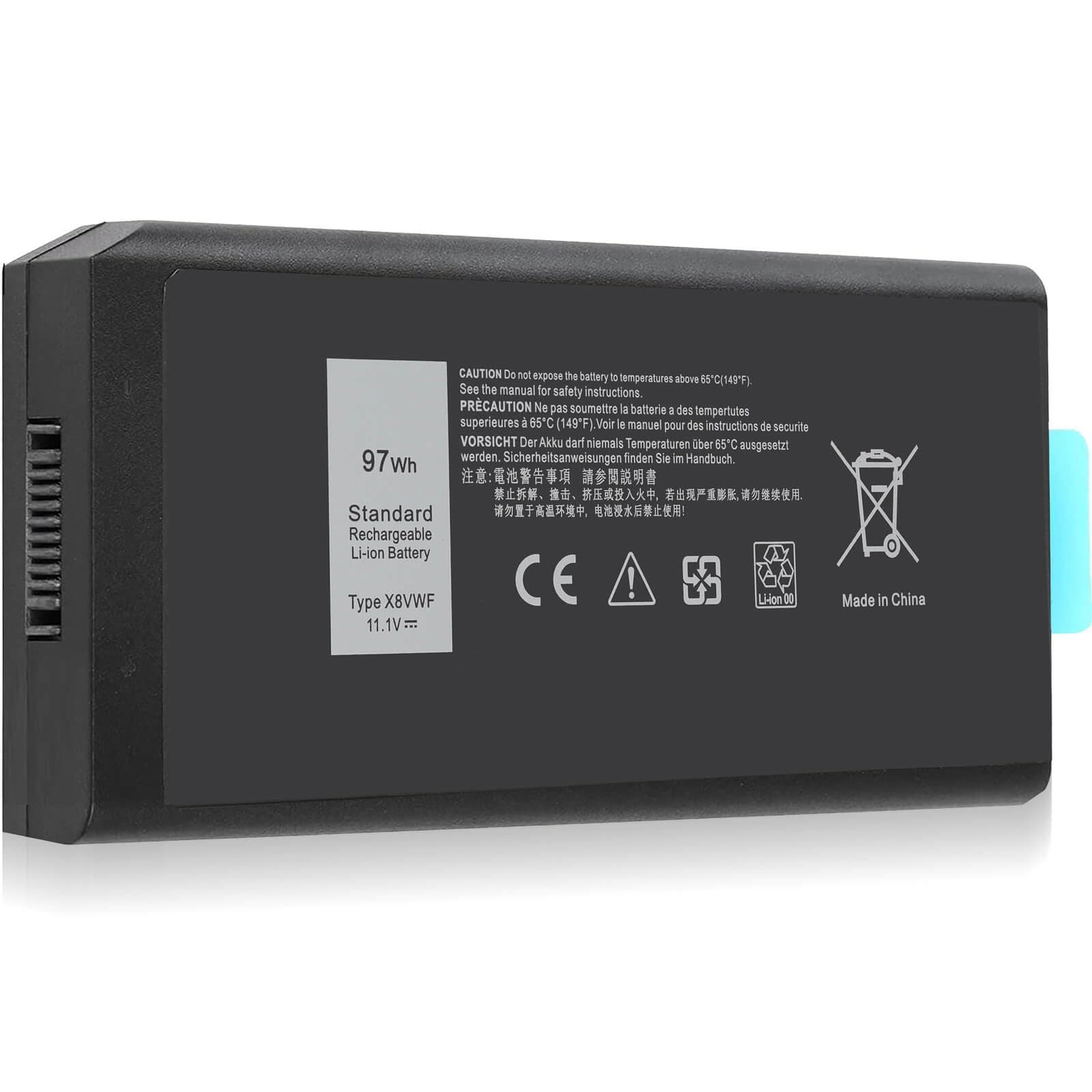 97Wh X8VWF CJ2K1 DKNKD Battery for Dell Latitude 14 Rugged 5404 5414 E5404 Extreme 7404 7414 E7404 Series P45G P45G001 P45G002 P46G P46G001 P46G002 X8VWF CJ2K1 4XKN5 DKNKD 11.1V