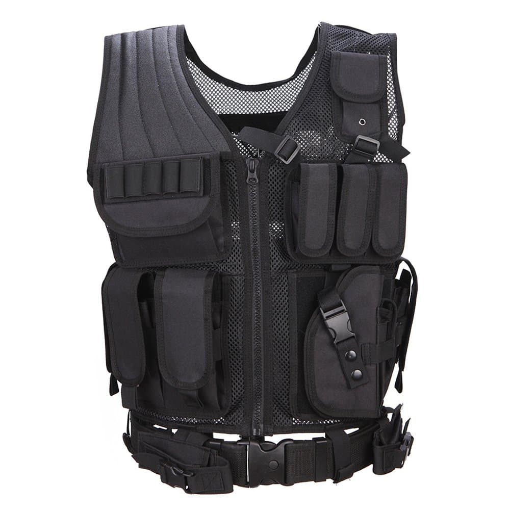 Tactical Vests, Ultra-light Combat Training Molle Vest, Military Assault Bug Out Vest for Shooting Hunting Outdoor CS Field Special Forces (Black) … (Black)
