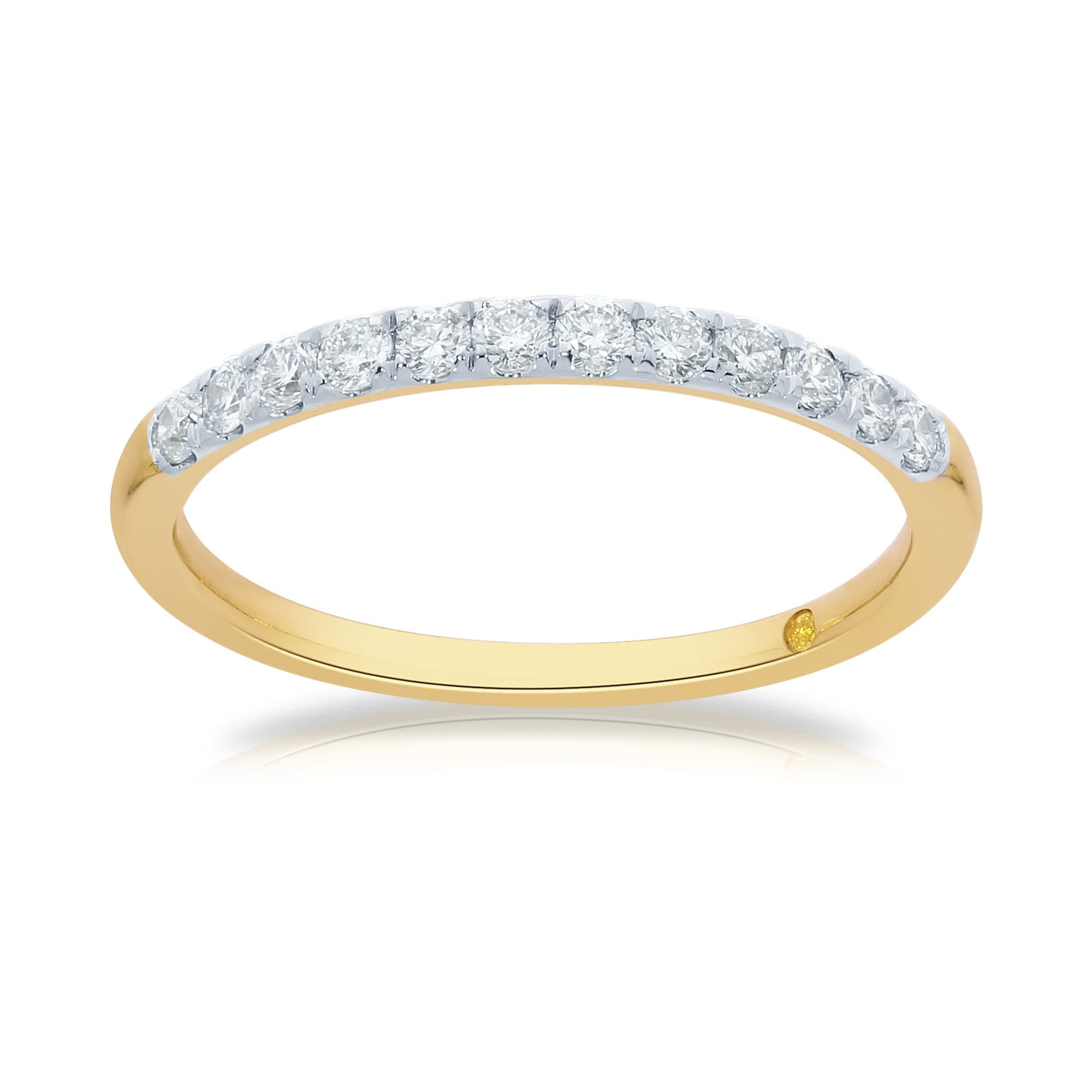 La Joya 1/10-1/2 CT TW Certified Lab Grown Diamond Bands for Women - 10k White Gold, Yellow Gold and Rose Gold Anniversary Bands, Promise Rings, Stackable Bands, and Diamond Wedding Rings for Women