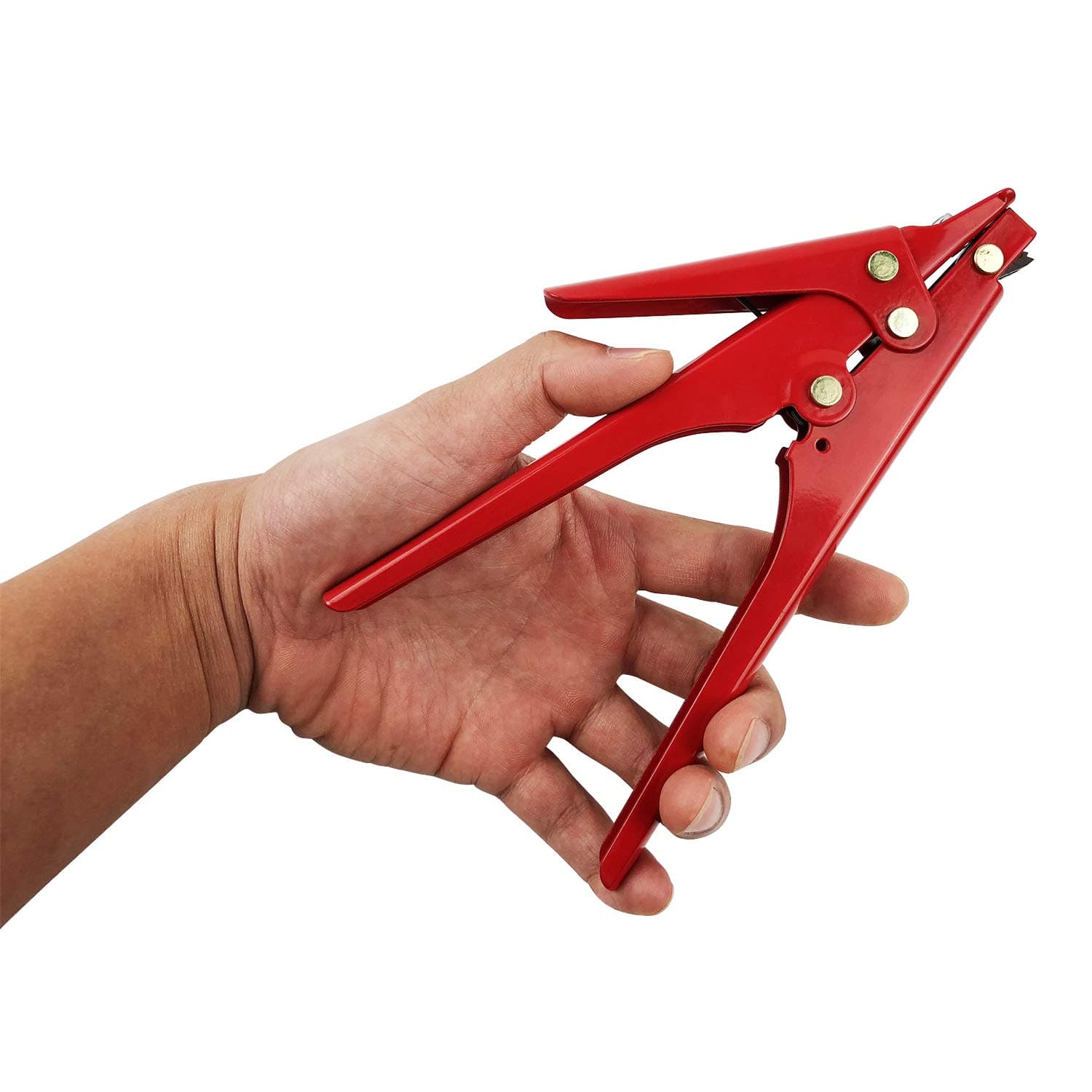 HS-519 Tie Gun Tensioning and Cutting Tool for Plastic Nylon Cable Tie or Fasteners, All Metal Casing, 0.370 Inches Max Tie Width