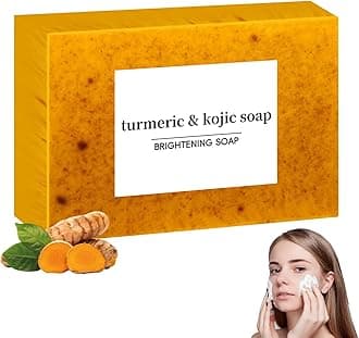 Turmeric Soap Handmade Turmeric Granular Soap Bar for Acne and Dark Spots Turmeric Soap for Face Natural Organic Turmeric Soap for Face & Body Deep Cleaning Moisturizing Erase Fine Lines Firm Pore