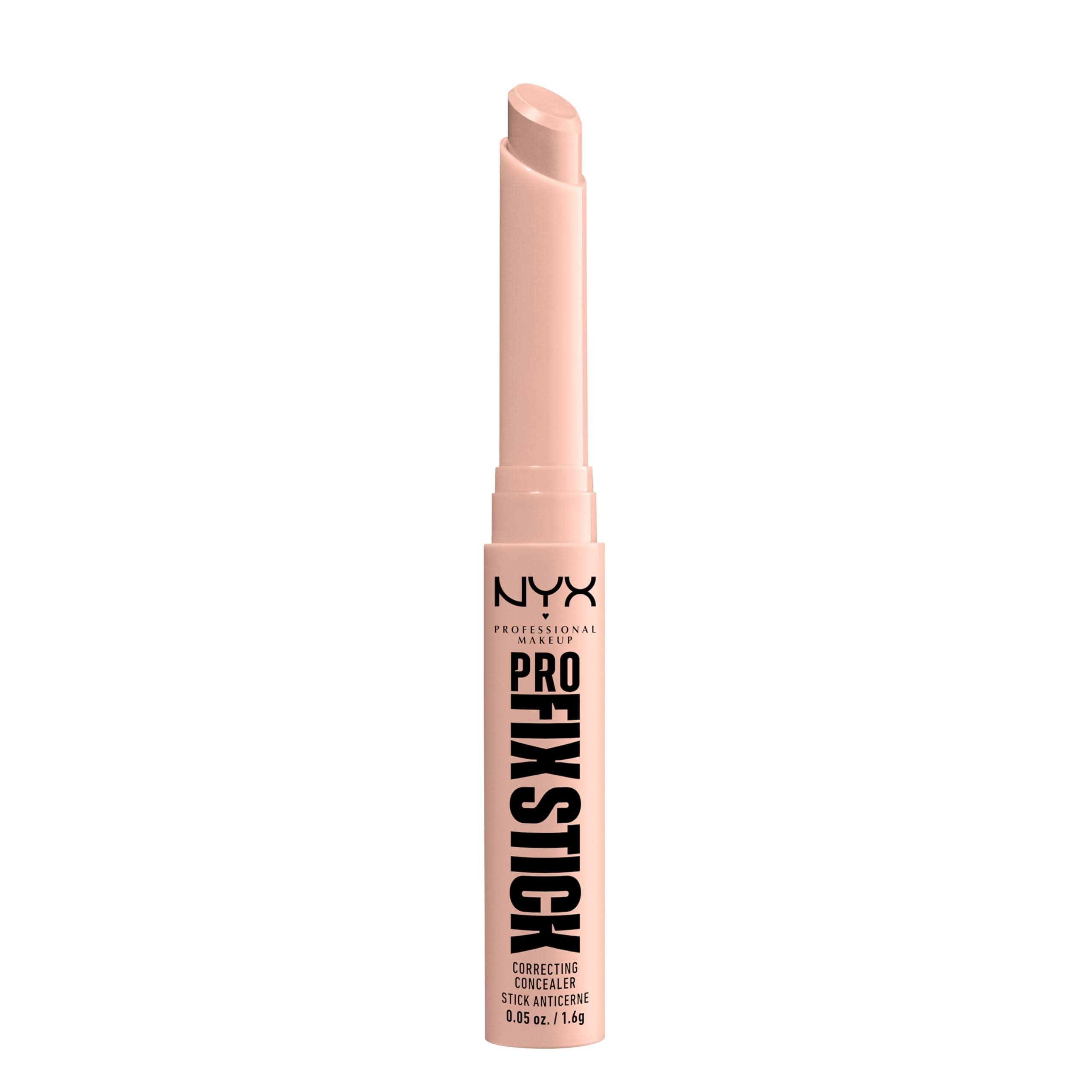 Correcting Concealer Stick, Covers Blemishes, Dark Spots and Discolouration, 12H Wear, Infused with Hyaluronic Acid, Vegan Formula, Pro Fix Stick, Pink