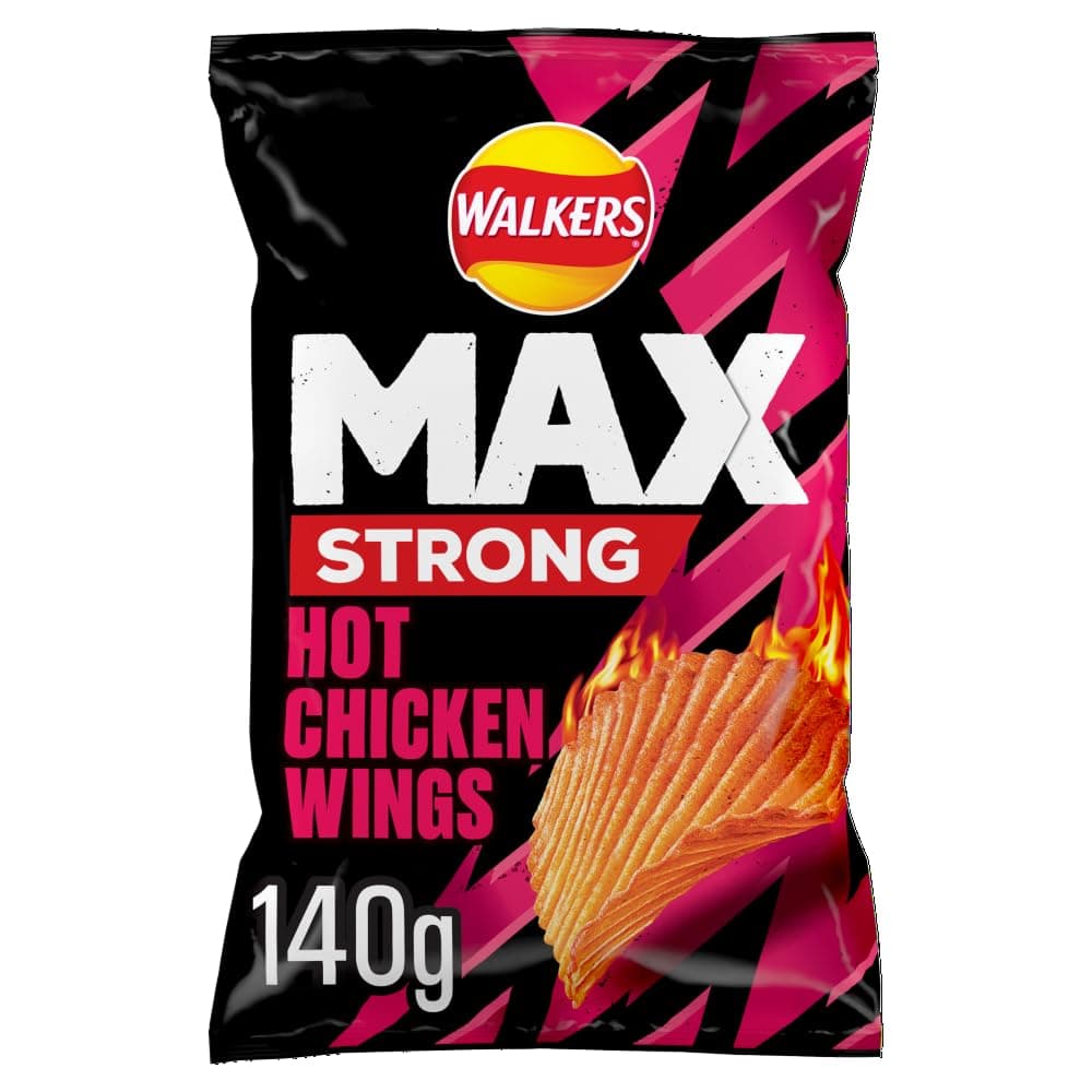 Max Strong Hot Chicken Wings Sharing Crisps 140g