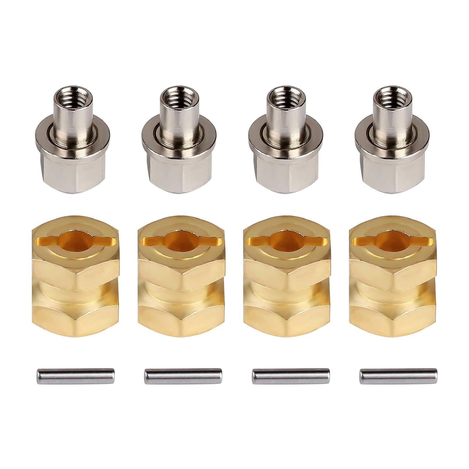 RC Hex Hub 12mm Brass Wheels Hex Hub Extension Hex Drive Adapter for 1/10 RC Crawler Axial SCX10 90046 D90 (12mm)