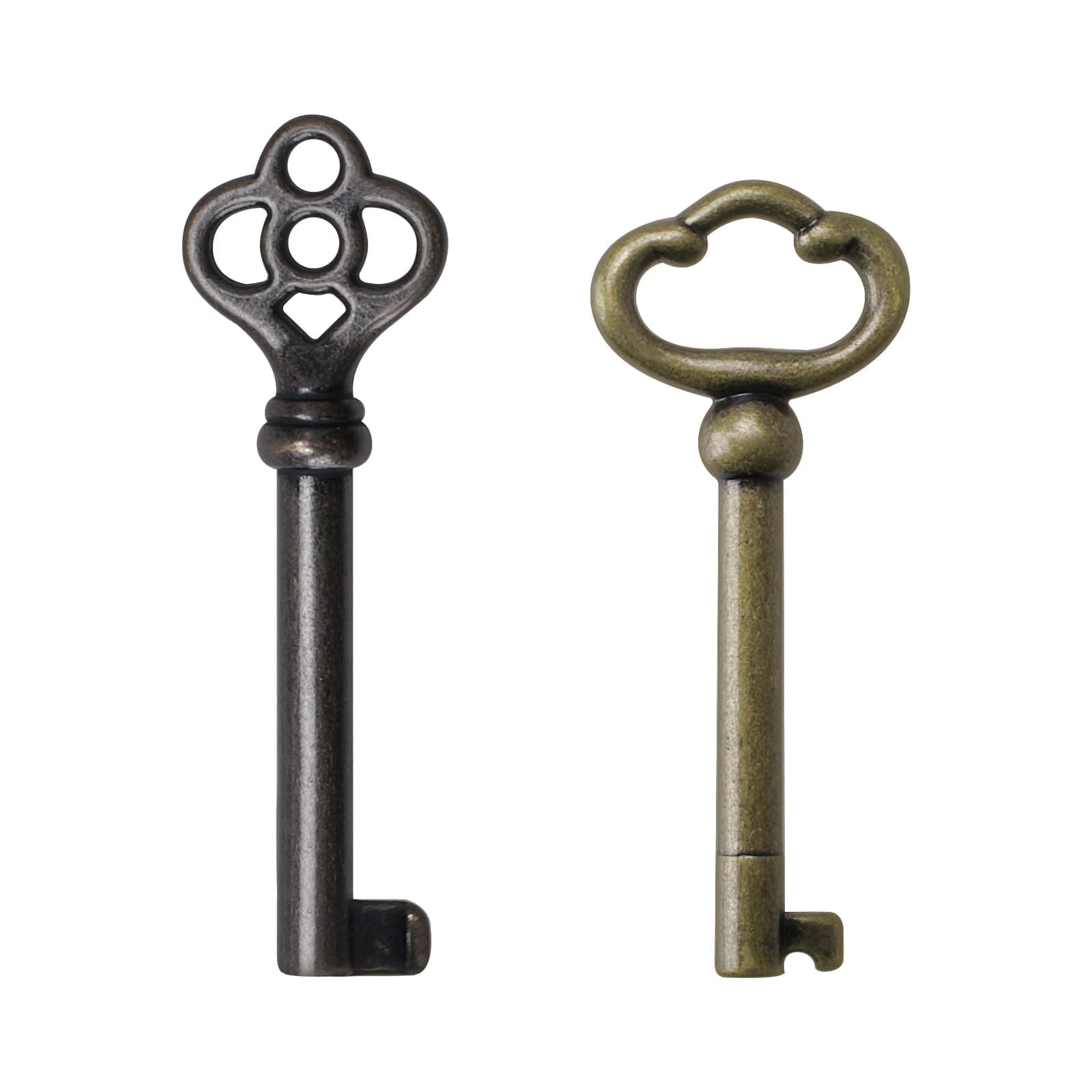 KY-2AB and KY-3AB Skeleton Key, Hollow Barrel Skeleton Keys, Antique Brass Keys, Antique Key for Vintage Furniture and Locks