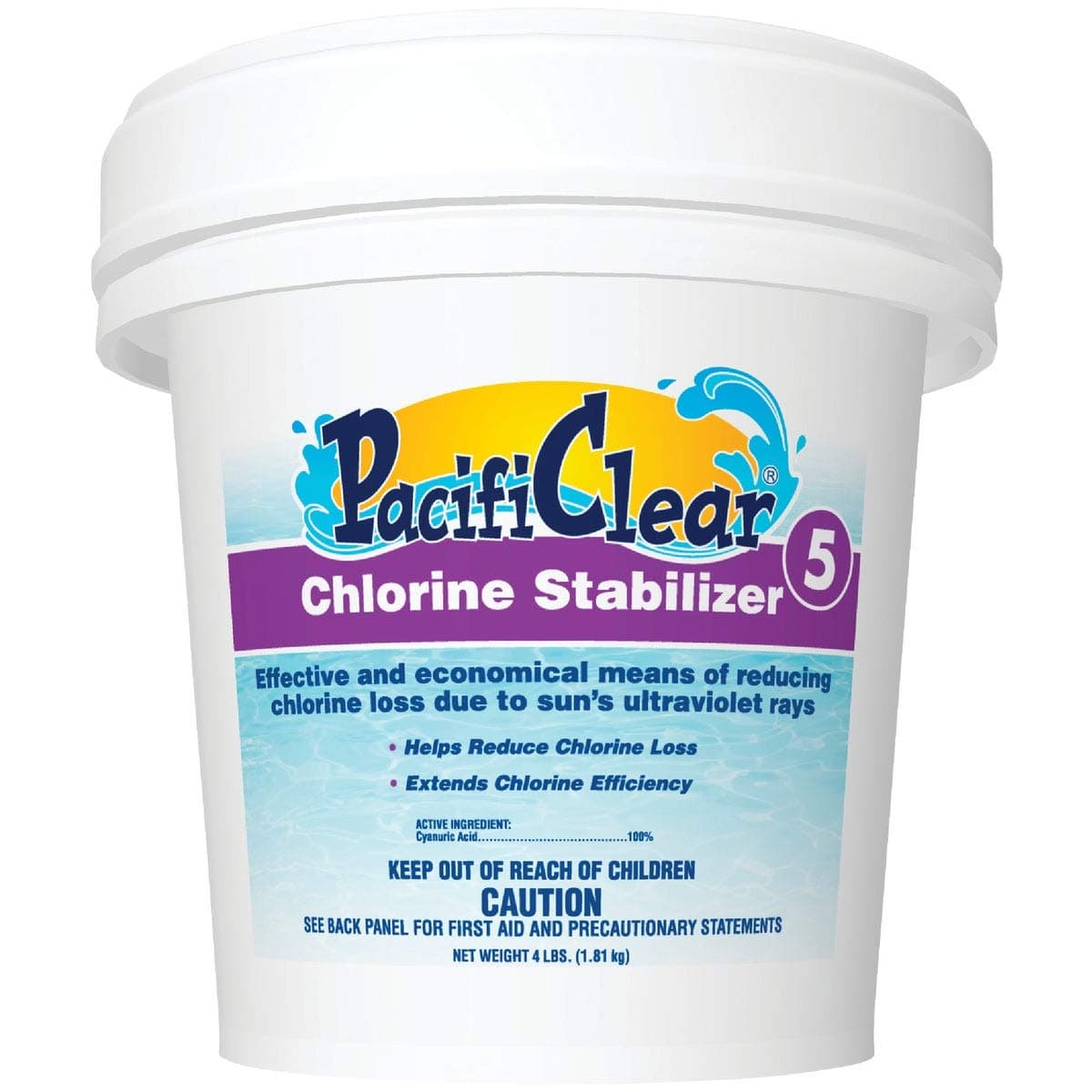 Pacifi Clear F081004032PC 4 lb. Chlorine Stabilizer Pail
