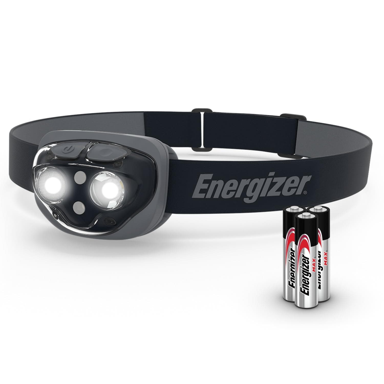 Energizer Vision HD+ 360 Lumen Adjustable Head Torch, Midnight Black, Water Resistant Headlamp, Bright LED Headlight, Perfect for Camping, Hiking, Running, DIY & Dog Walking, Batteries Included