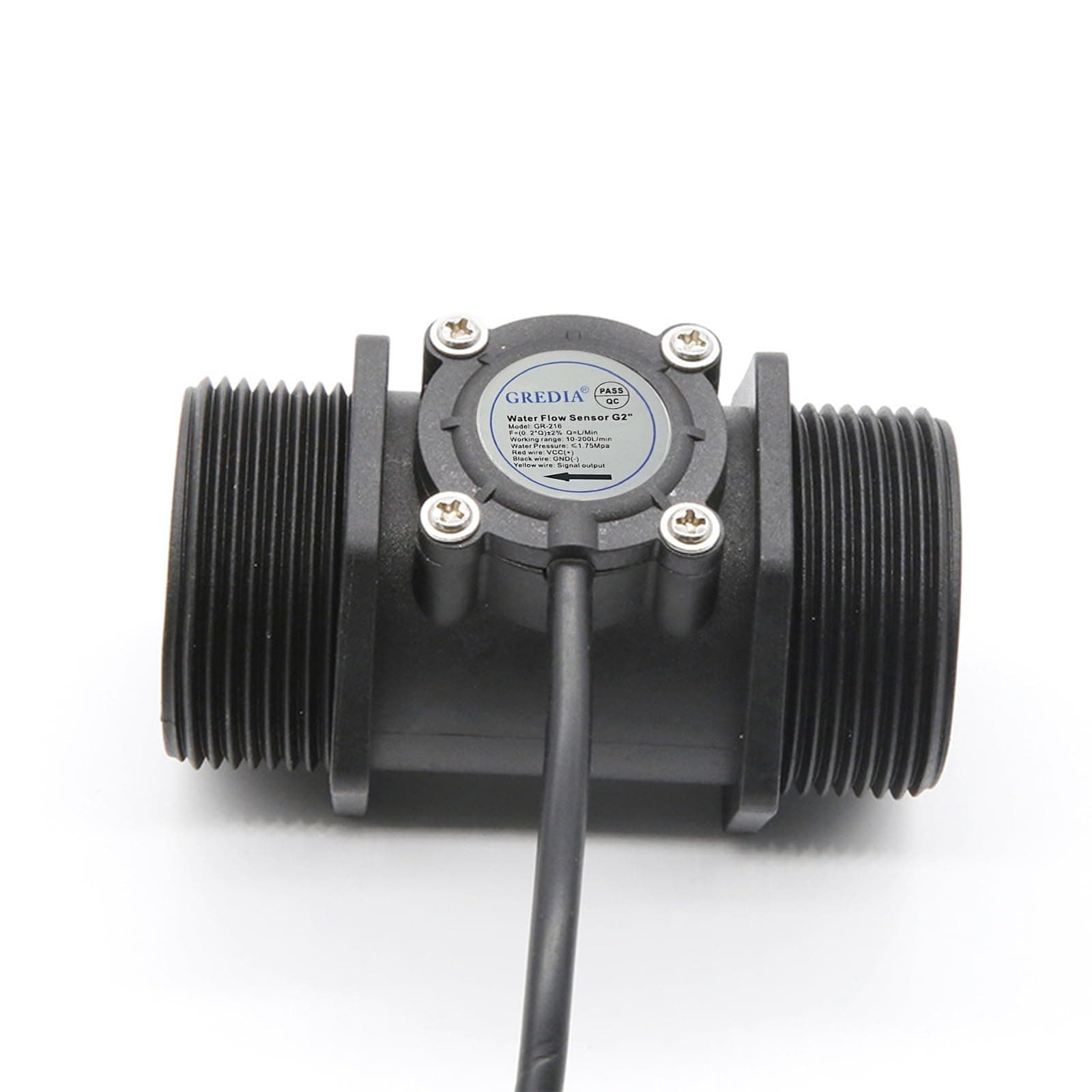 2" Water Flow Sensor Food-Grade Switch Hall Effect Flowmeter Fluid Meter Counter 10-200L/min