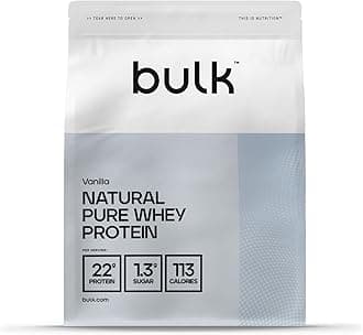 Natural Pure Whey Protein Concentrate, Shake Sweetened With Stevia, Vanilla, 500 g, 26 Servings, Packaging May Vary