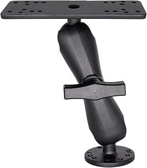 Aluminum Fish Finder Mount with 1.5" / C Size Ball, Medium Arm Marine Electronic/Depth Finder Mount for Boat/Kayak/Fishing, Kayak Accessories, Compatible with Garmin, Lowrance, Humminbird