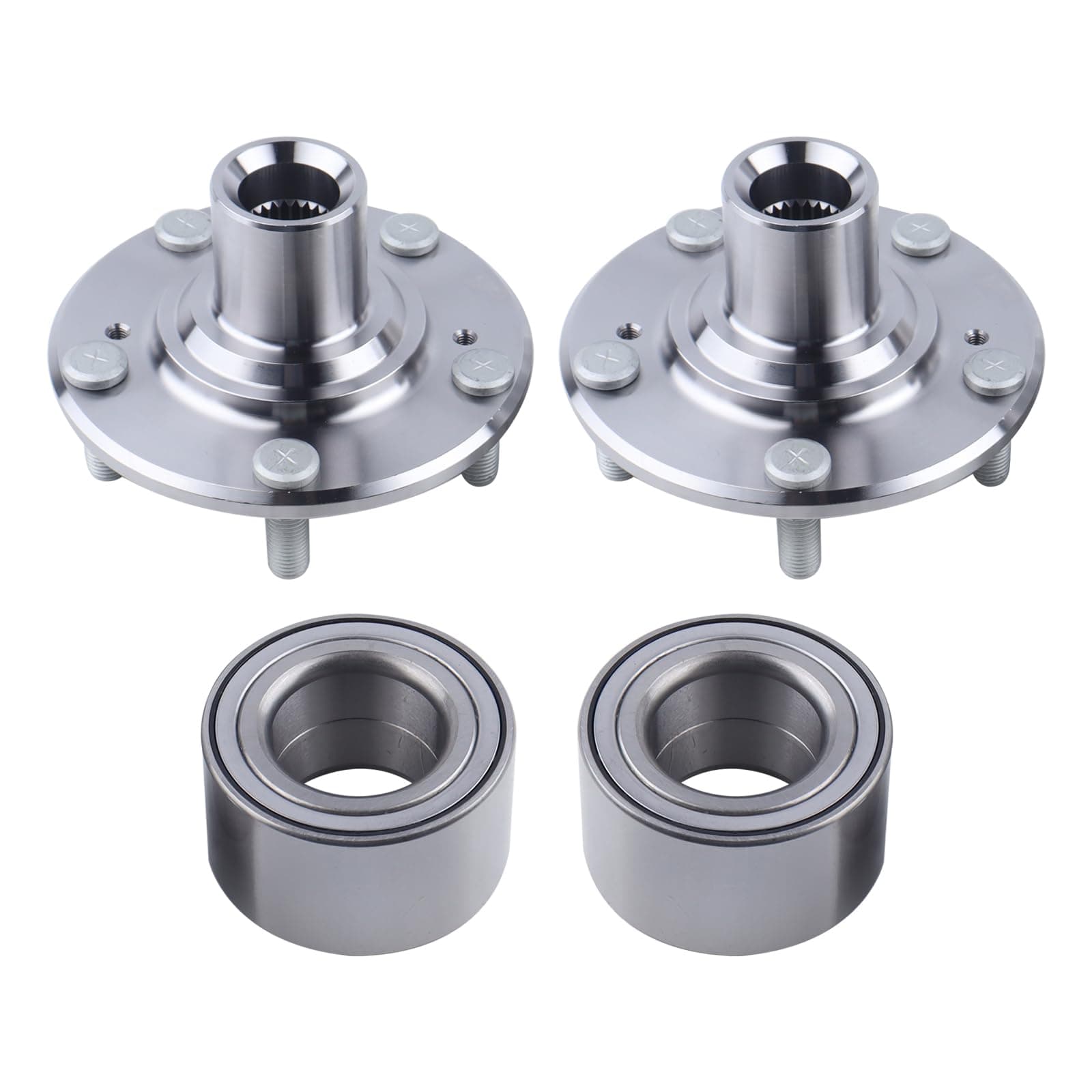 MISIOEK 2 x Front Wheel Hub Bearing Assembly Compatible with 2012-2015 Honda Civic DX EX LX HF Hybrid 1.8L 1.5L,Replace 44600-TR0-A00 NT510089