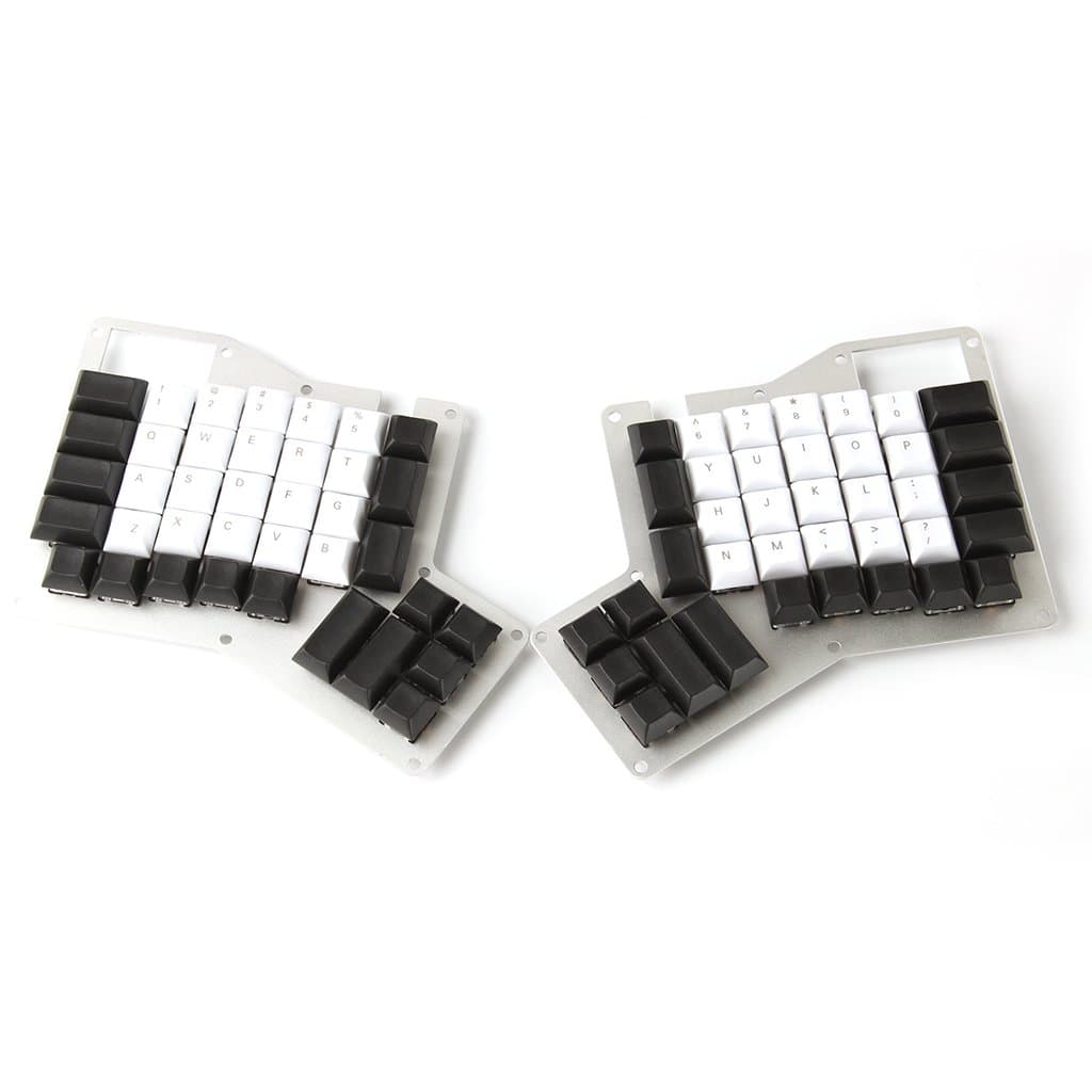 YMDK DSA Profile PBT White Black Top Print Keycap Set for Ergo Ergodox Planck Preonic Lily 58 Keyboard (Only Keycap) (Top Print)