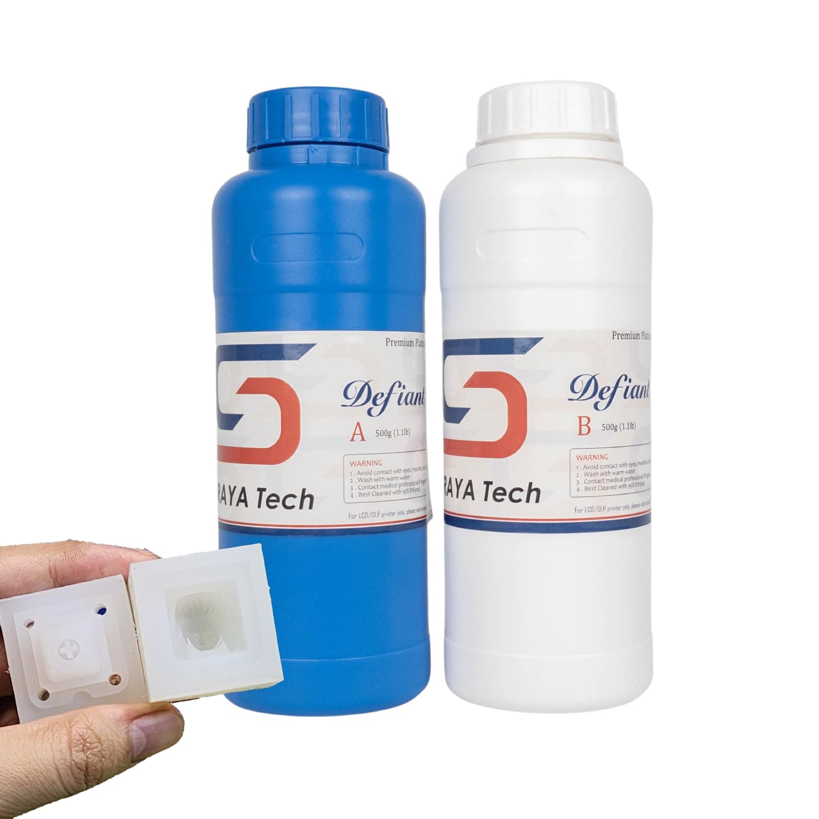 Siraya Tech Defiant 15 Platinum Silicone Mold Making Kit, Shore A 15 Hardness, Ideal for 3D UV Resin Projects, Easy Curing, No Coating Required, Durable, Versatile, (35.27 Oz)