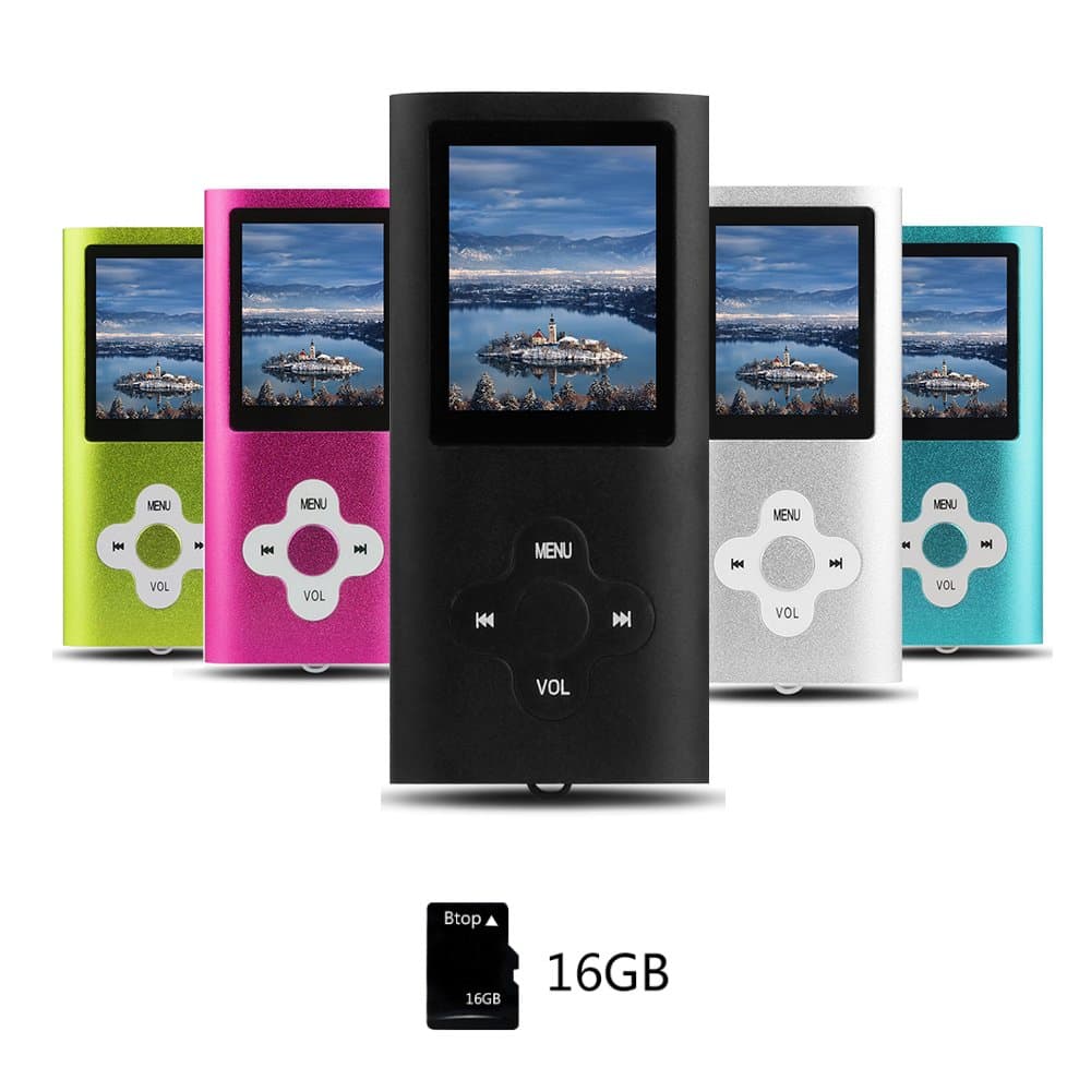 Btopllc MP3 Player, MP4 Player, Digital Music Player 16GB Internal Memory Card, Portable and Compact MP3 / MP4 Music Player, Media Player, Video Player, Video, Ebook,Picture Music Player - Black