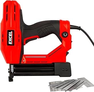 Excel 2-in-1 Electric Stapler Nailer Gun 15-32mm 18 Gauge Heavy Duty 240V~50Hz - Electric Nail Gun - Corded Nailer Gun - Ideal for Woodworking, Decorating, Construction Jobs