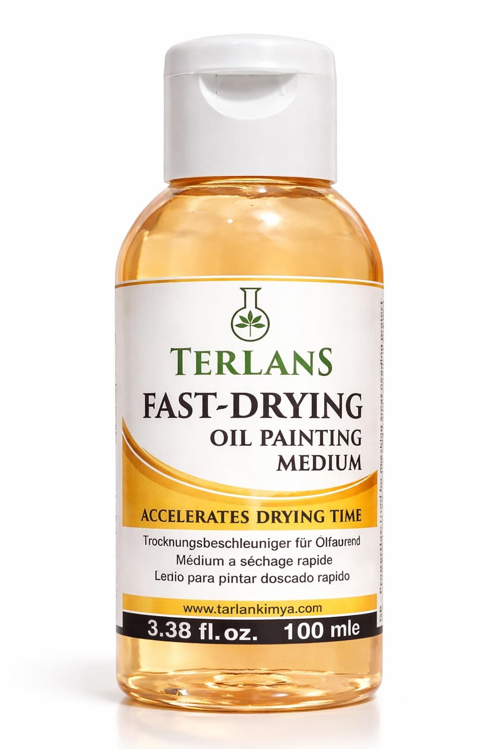 TERLANS Fast Drying Oil Painting Medium, 3.38 fl. oz. (100 ml) Flip-top cap included